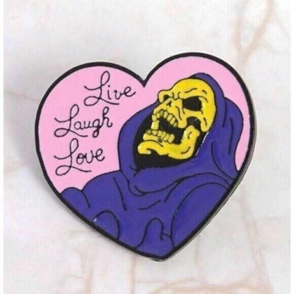 3/20 Skeletor Live Laugh Love Enamel Pin - Picture 1 of 1